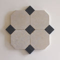 Tiles of Ezra Moroccan Limestone - Octagon - MEKNES+BLACK-8x8