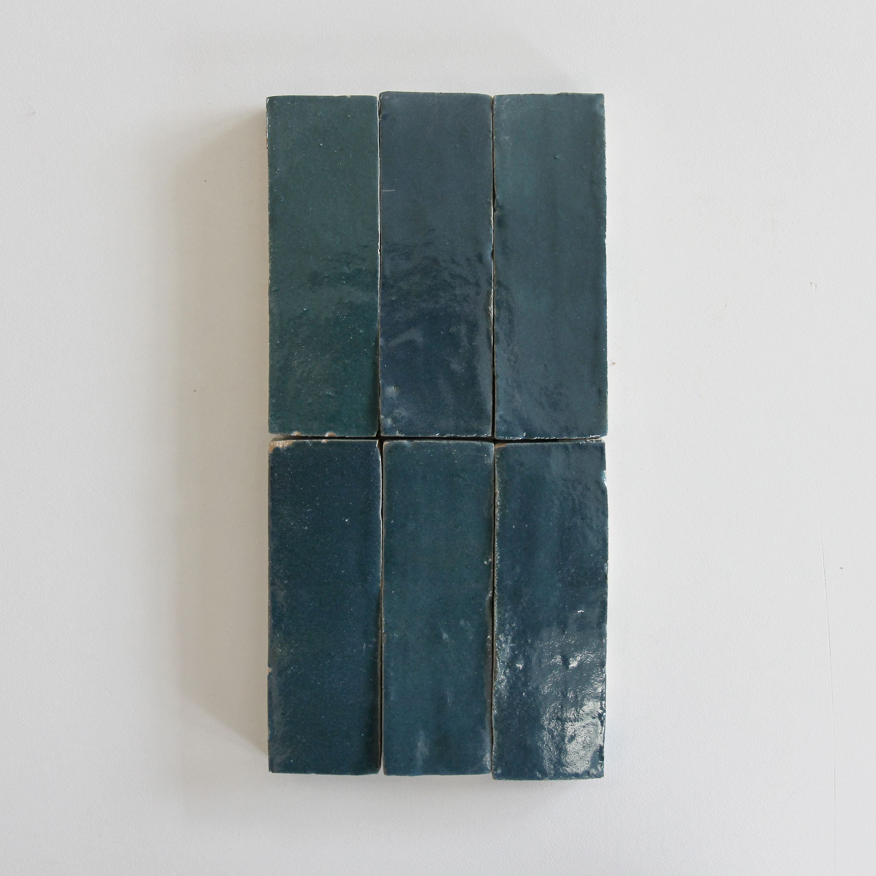 Tiles of Ezra Moroccan Zellige Thin Bejmat-BLUE GROTTO-6x2 (Carton)