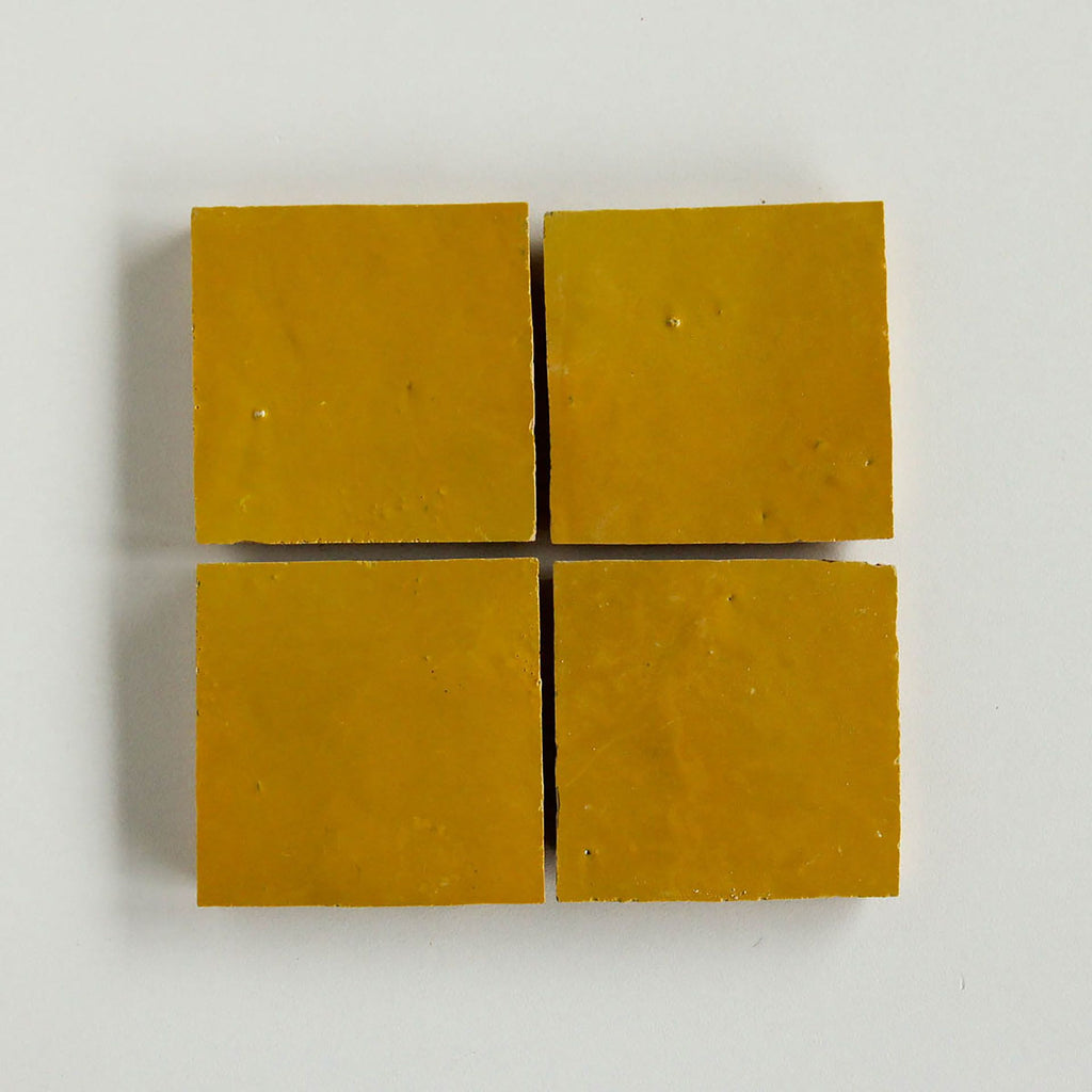 Tiles of Ezra Moroccan Zellige-MUSTARD-4x4 (Carton)