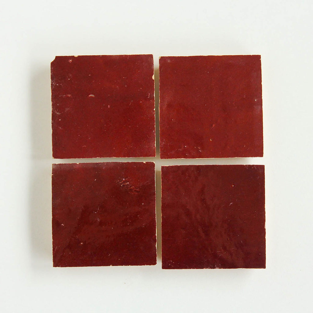 Tiles of Ezra Moroccan Zellige-BLOOD RED-4x4 (Carton)