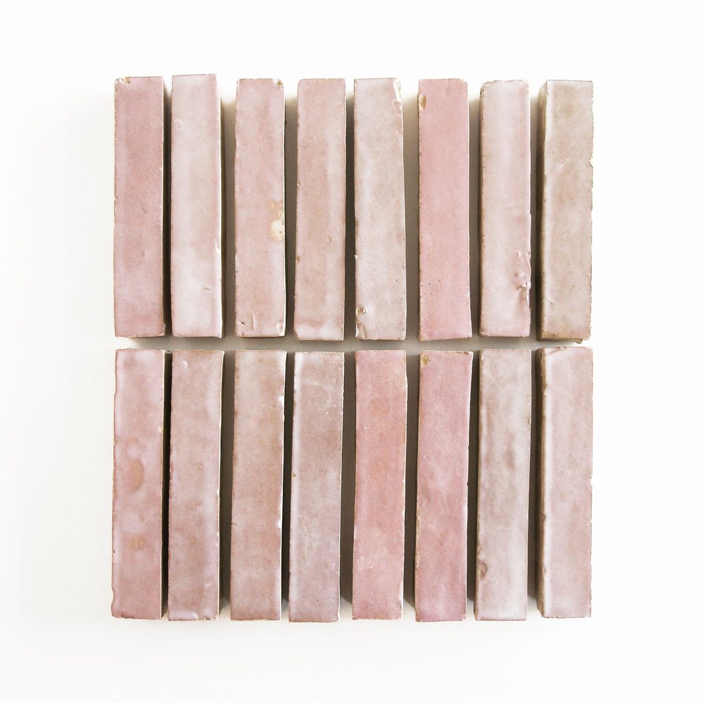 Tiles of Ezra Moroccan Zellige Skinny Bejmat-MOROCCAN PINK-6x1 (Carton)