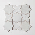 Tiles of Ezra Moroccan Tierra - Stars & Crosses - Nieve Punto (Carton)