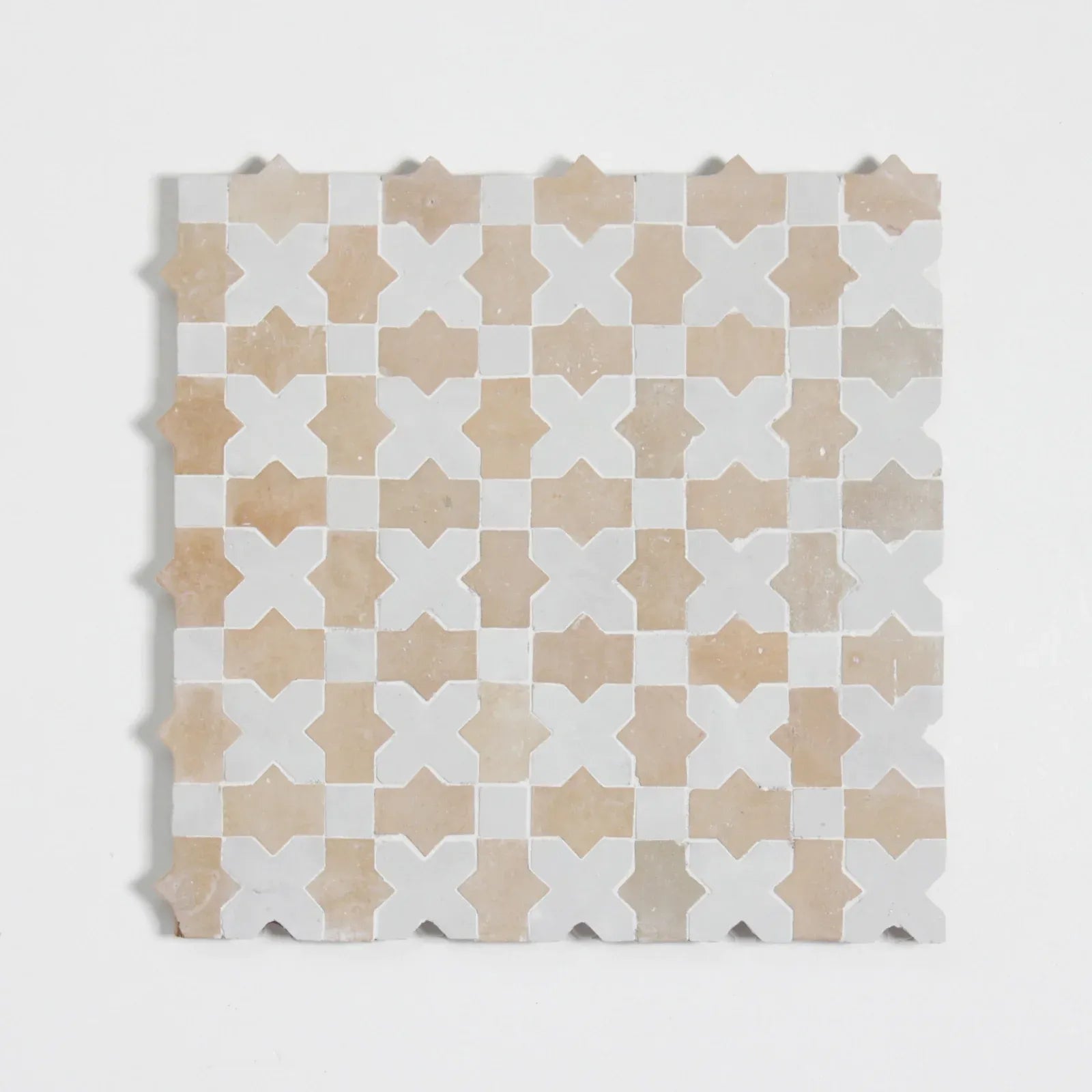 Tiles of Ezra Moroccan Zellige Mosaic-CLAY SNOW-12x12 (Carton)