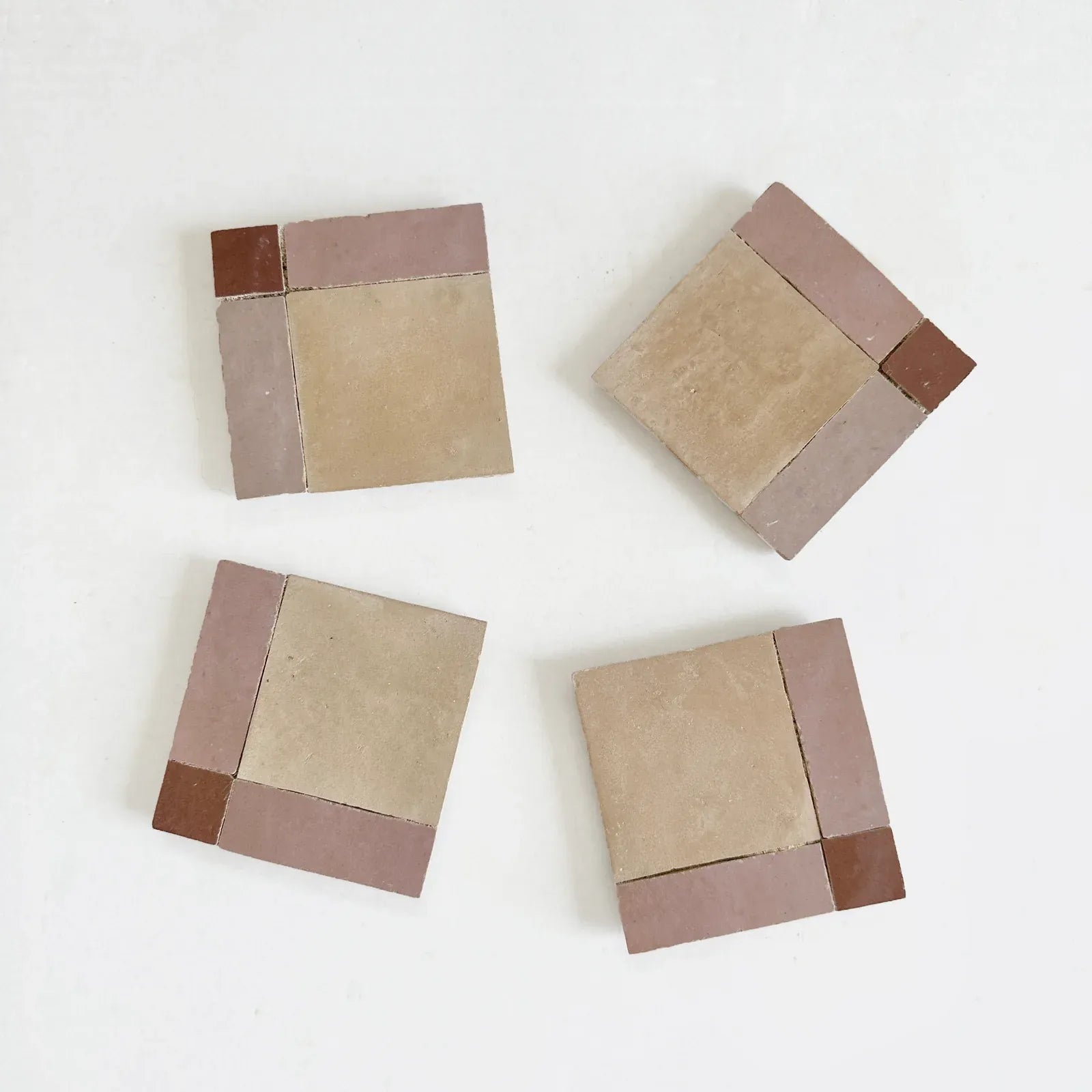 Tiles of Ezra Moroccan Zellige Mosaic-CLAY PINK RUST-4x4 (Carton)