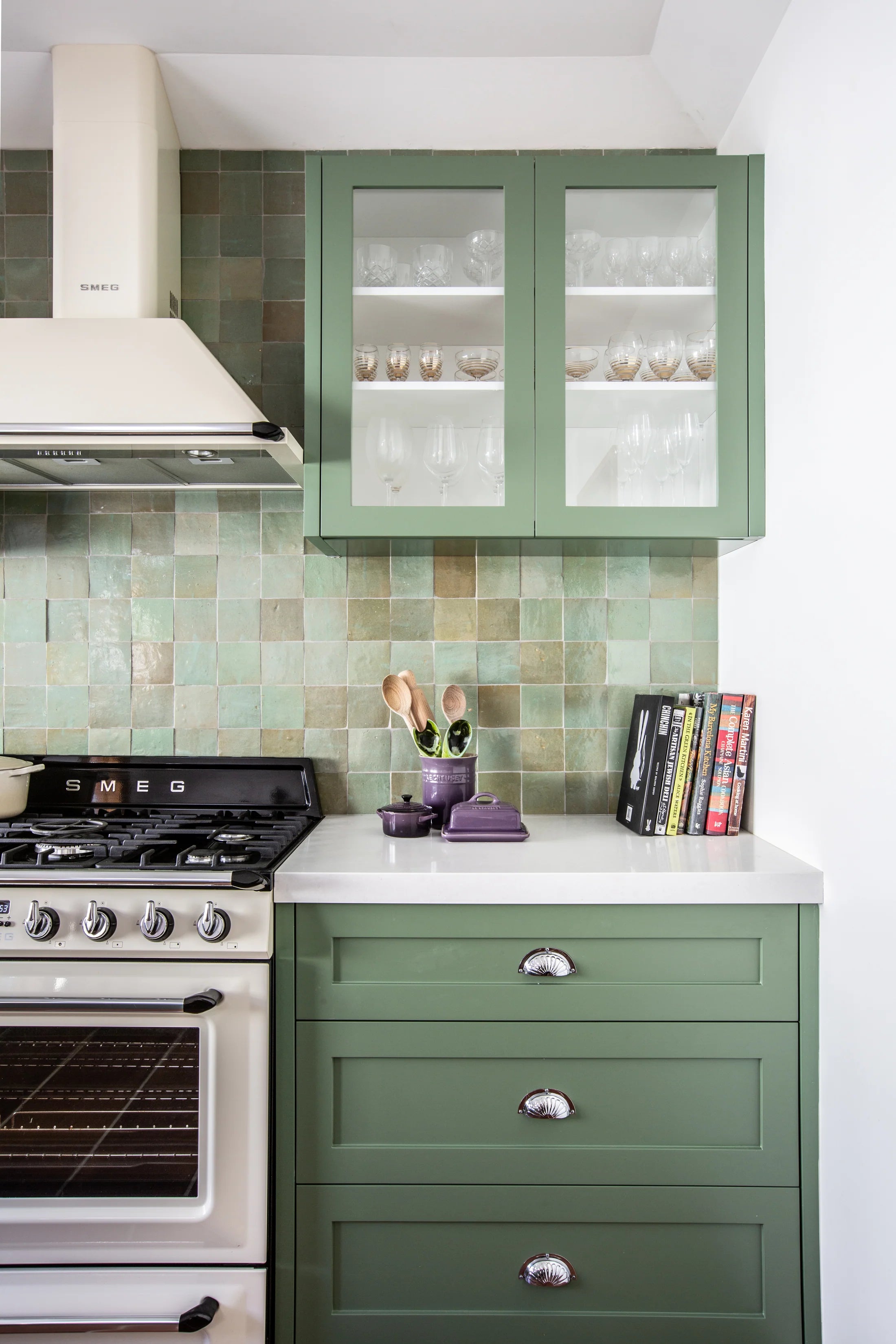 Tiles of Ezra Moroccan Zellige-AVOCADO-4x4 (Carton)