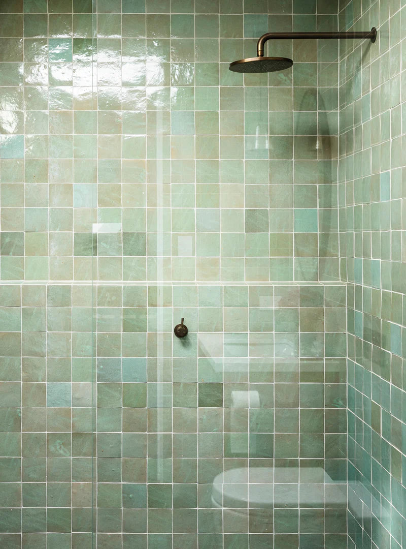 Tiles of Ezra Moroccan Zellige-AVOCADO-4x4 (Carton)