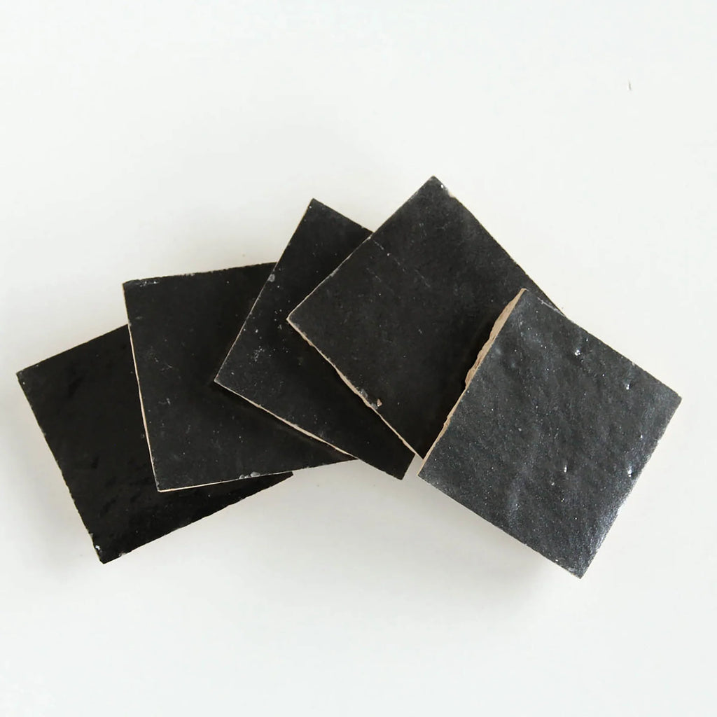 Tiles of Ezra Moroccan Zellige-BLACK-4x4 (Carton)