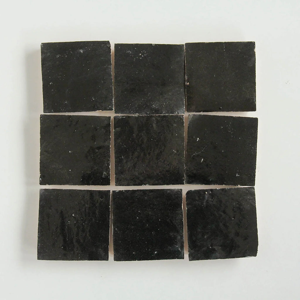 Tiles of Ezra Moroccan Zellige-BLACK-4x4 (Carton)