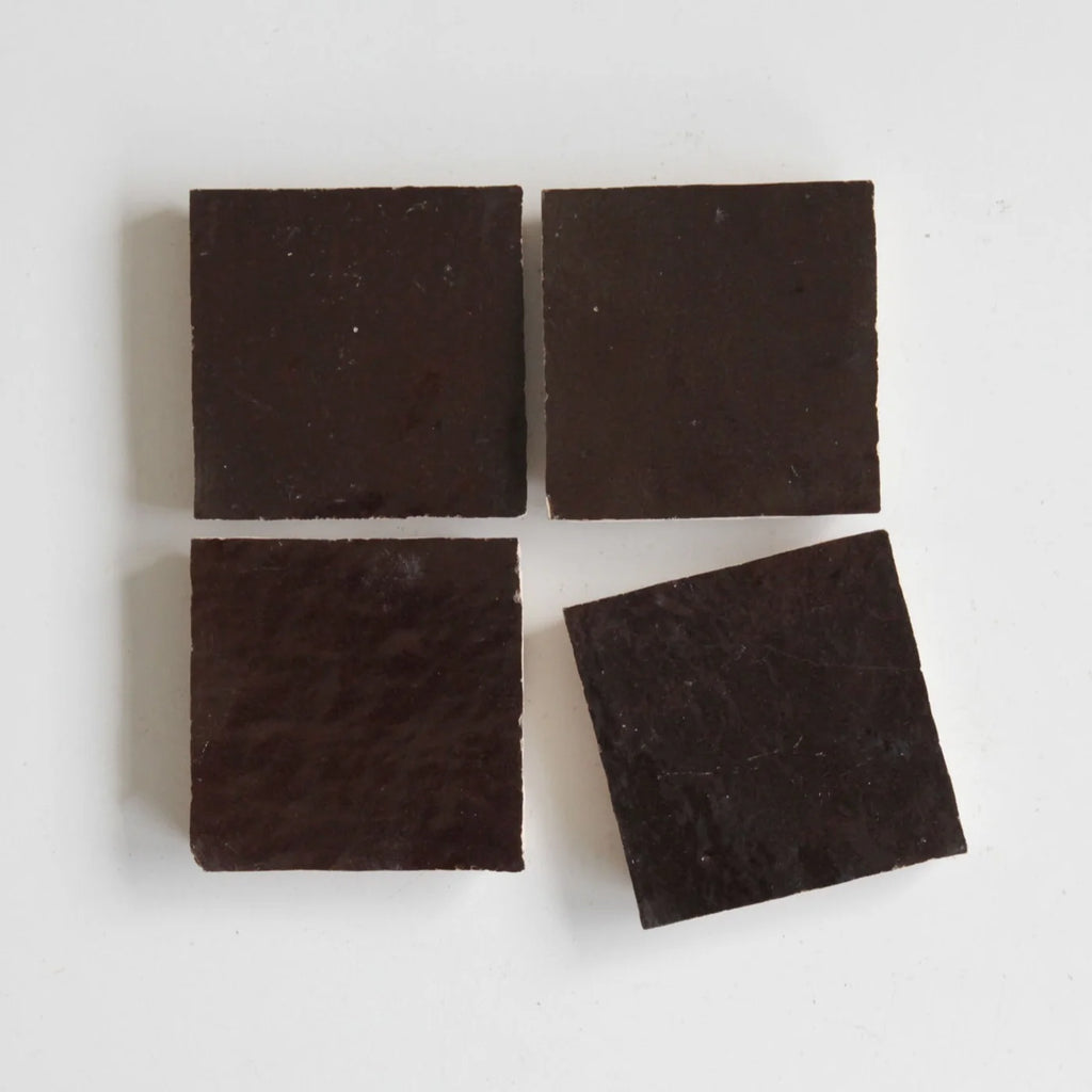 Tiles of Ezra Moroccan Zellige-CHOCOLATE-4x4 (Carton)