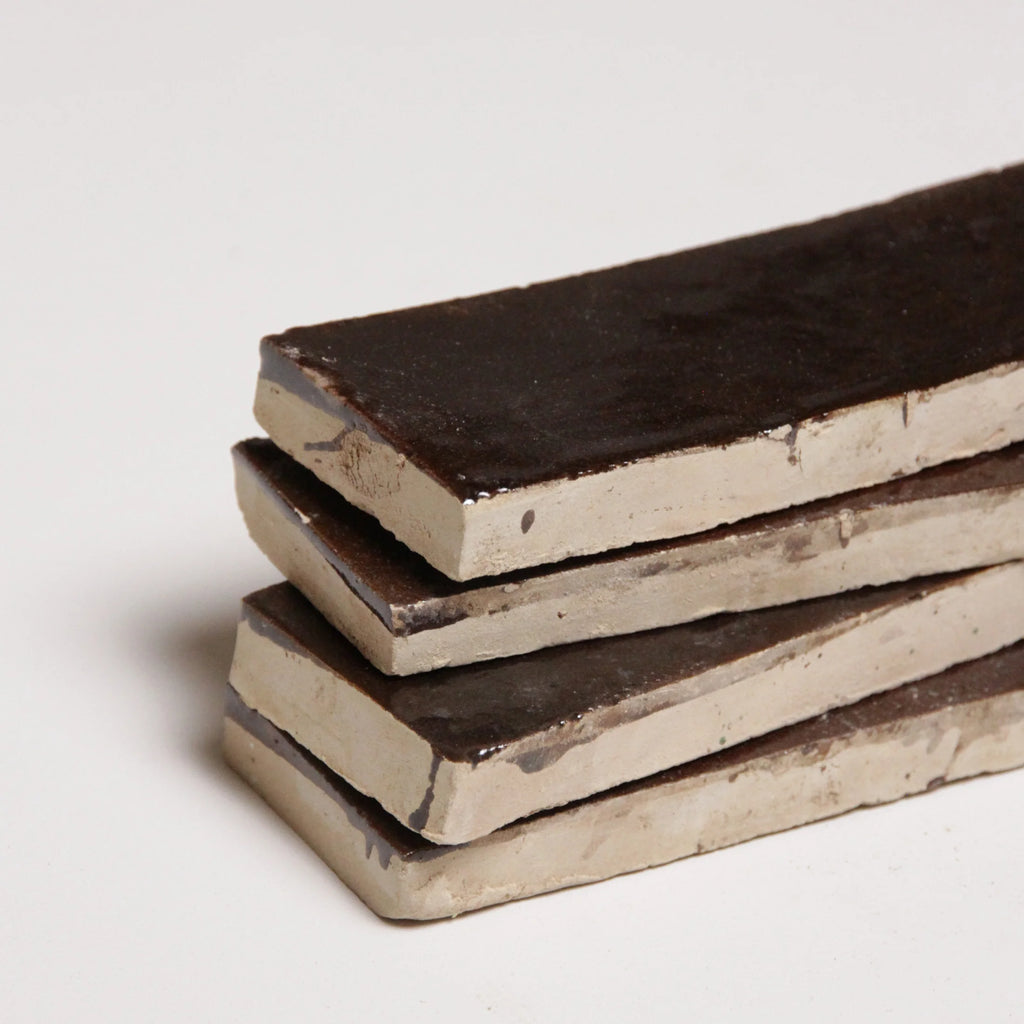 Tiles of Ezra Moroccan Zellige Thin Bejmat-CHOCOLATE-6x2 (Carton)