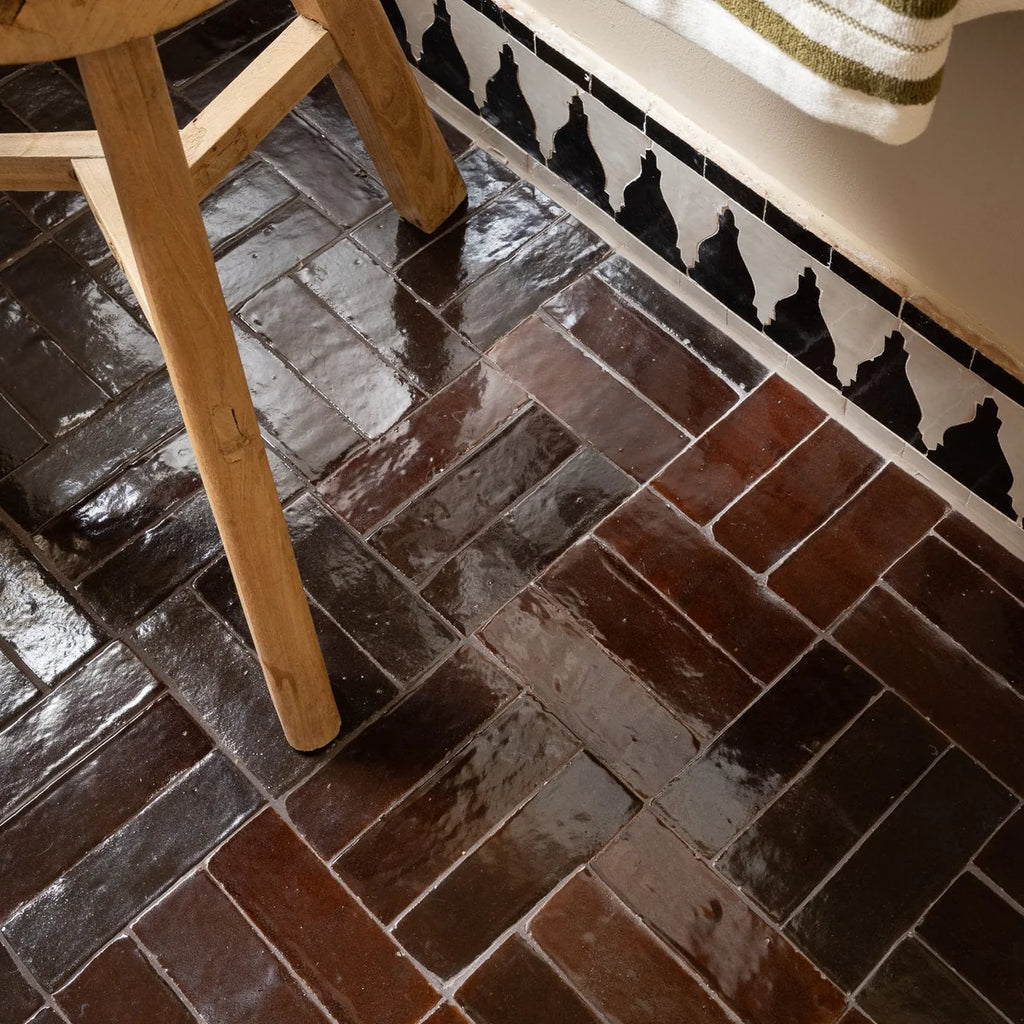 Tiles of Ezra Moroccan Zellige Thin Bejmat-CHOCOLATE-6x2 (Carton)