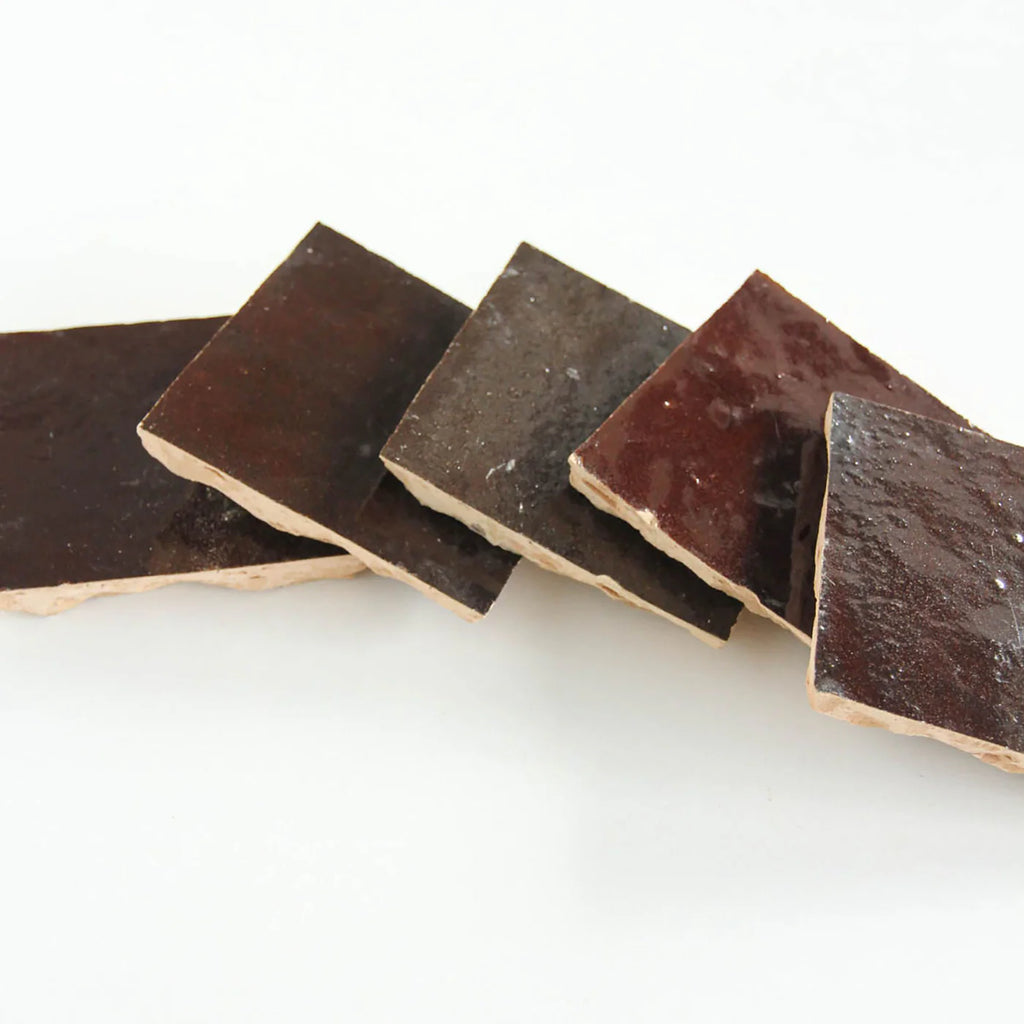 Tiles of Ezra Moroccan Zellige-CHOCOLATE-4x4 (Carton)