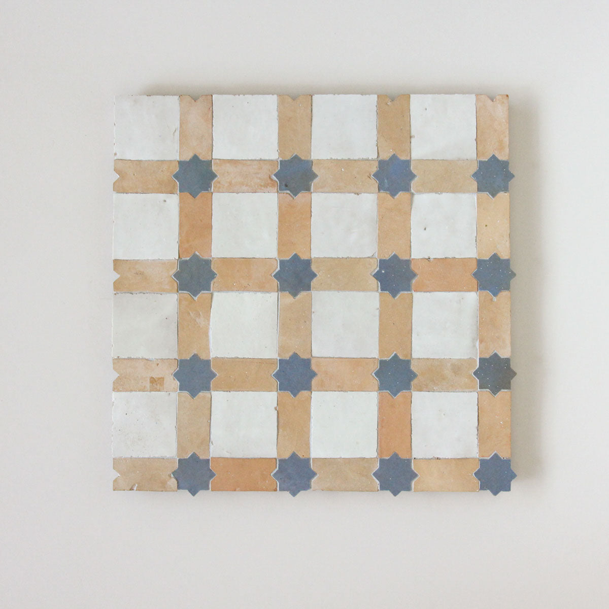 Tiles of Ezra Moroccan Zellige Mosaic-CLAY SNOW CLEAR SKY-4x4 (Carton)