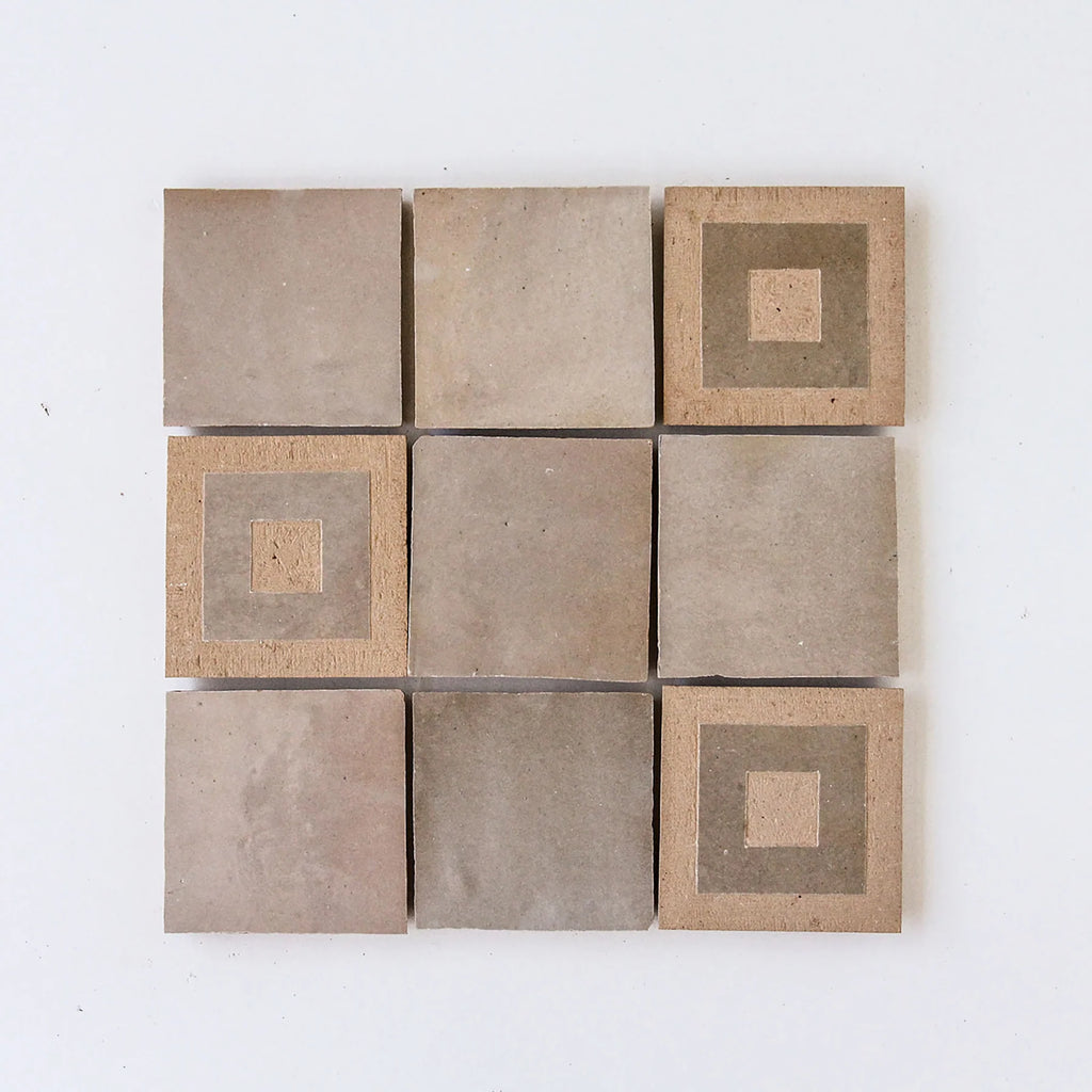 Tiles of Ezra Moroccan Zellige Mosaic-CUBO CLAY LATTE-4x4 (Carton)