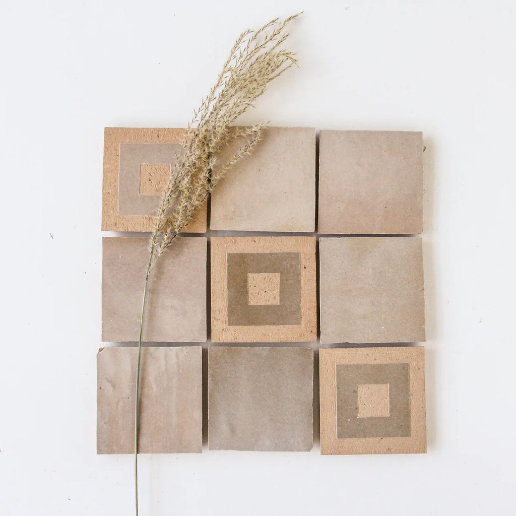 Tiles of Ezra Moroccan Zellige Mosaic-CUBO CLAY LATTE-4x4 (Carton)