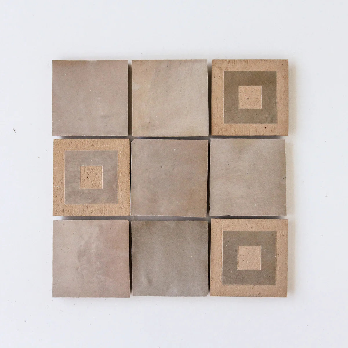 Tiles of Ezra Moroccan Zellige Mosaic-CUBO CLAY LATTE-4x4 (Carton)
