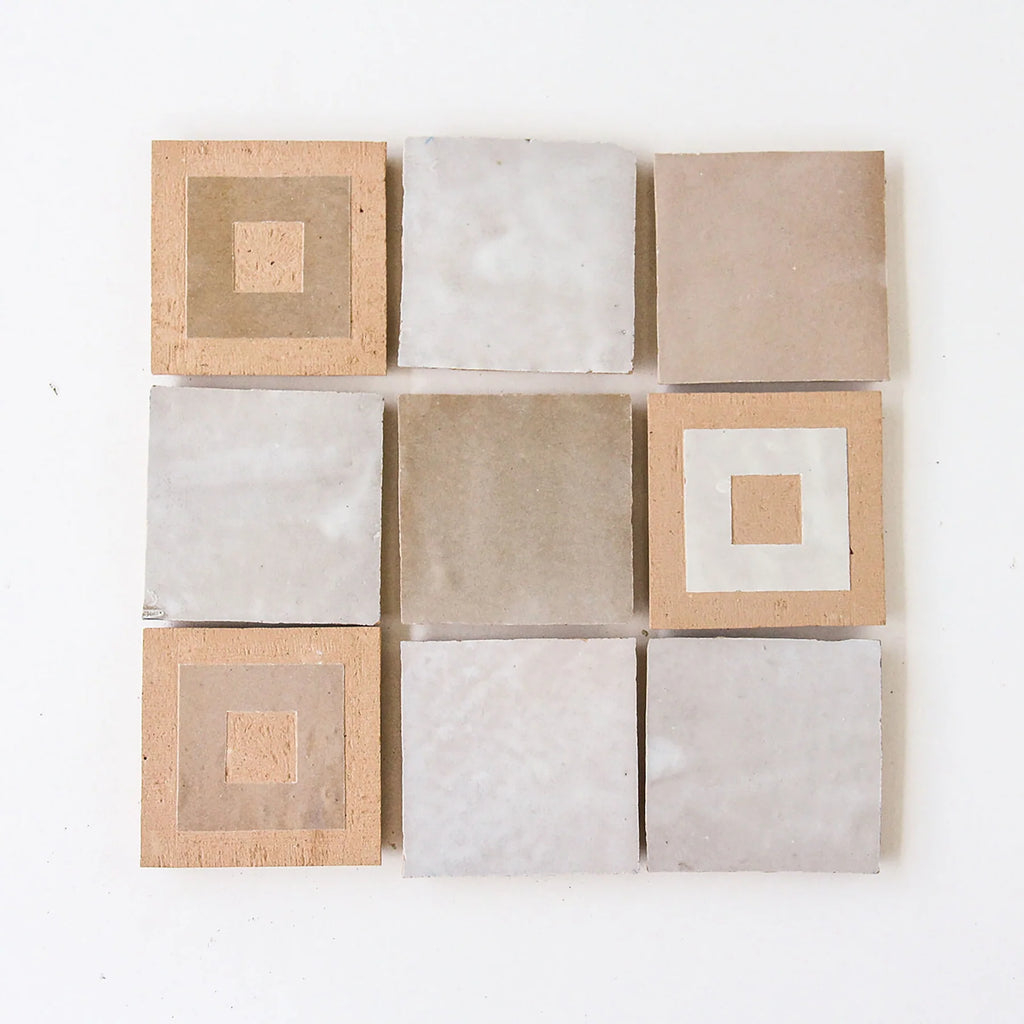 Tiles of Ezra Moroccan Zellige Mosaic-CUBO CLAY DUST-4x4 (Carton)