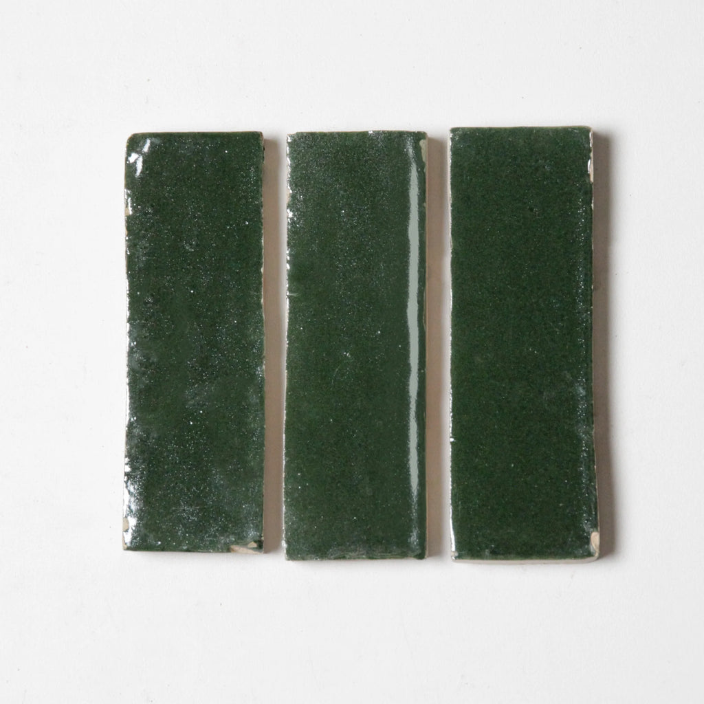 Tiles of Ezra Moroccan Zellige Thin Bejmat-DARK GREEN-6x2 (Carton)