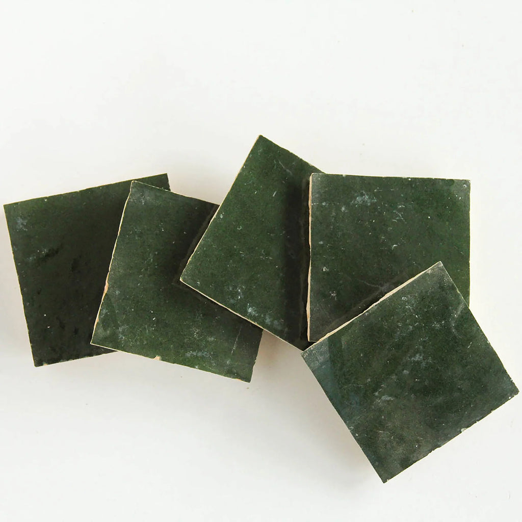 Tiles of Ezra Moroccan Zellige-DARK GREEN-4x4 (Carton)