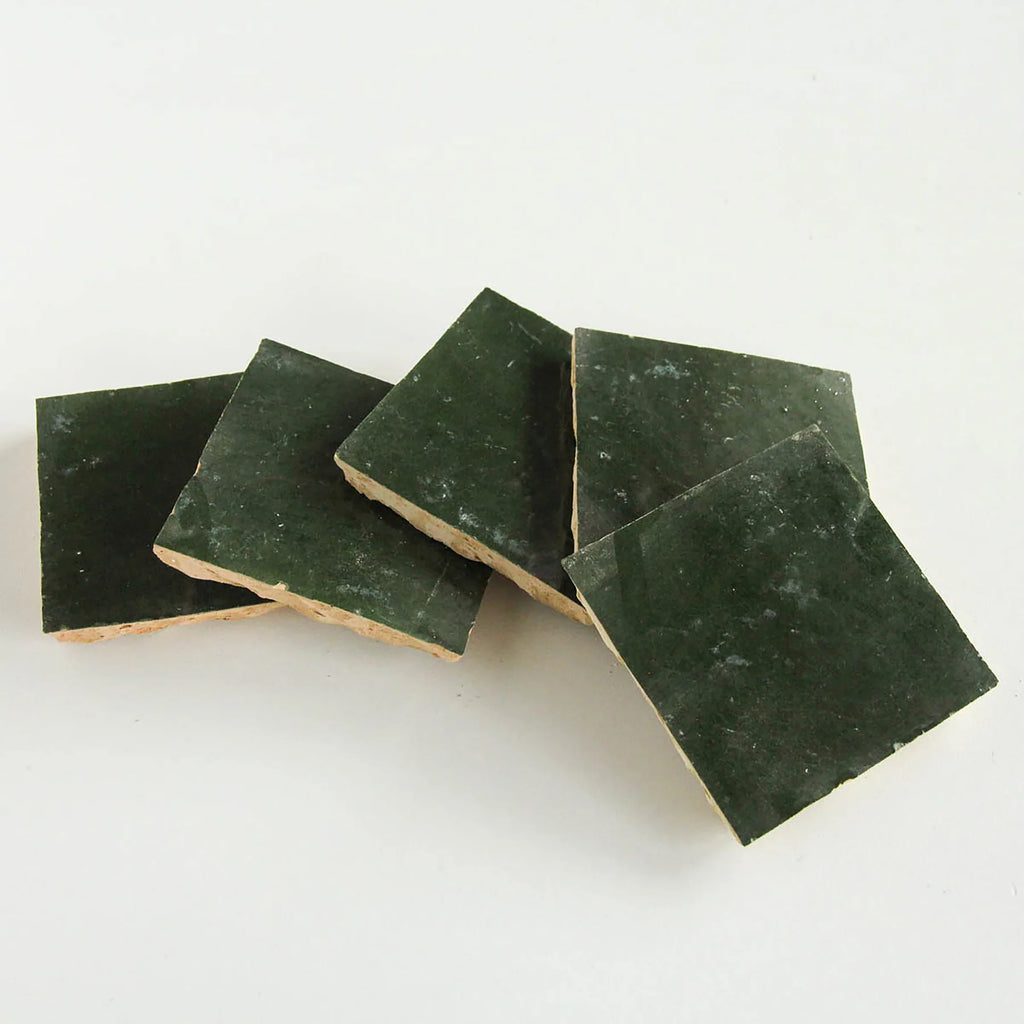 Tiles of Ezra Moroccan Zellige-DARK GREEN-4x4 (Carton)
