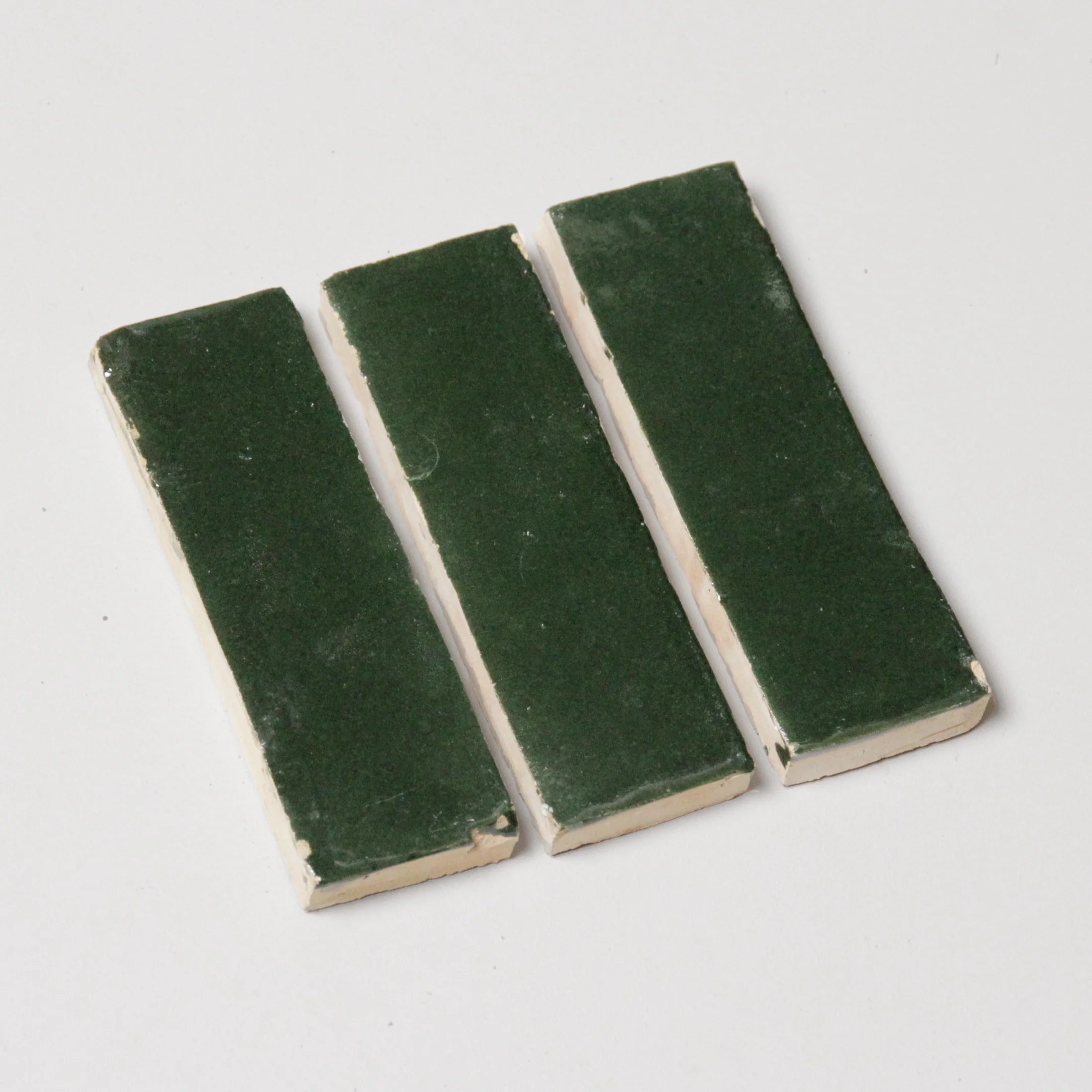 Tiles of Ezra Moroccan Zellige Thin Bejmat-DARK GREEN-6x2 (Carton)