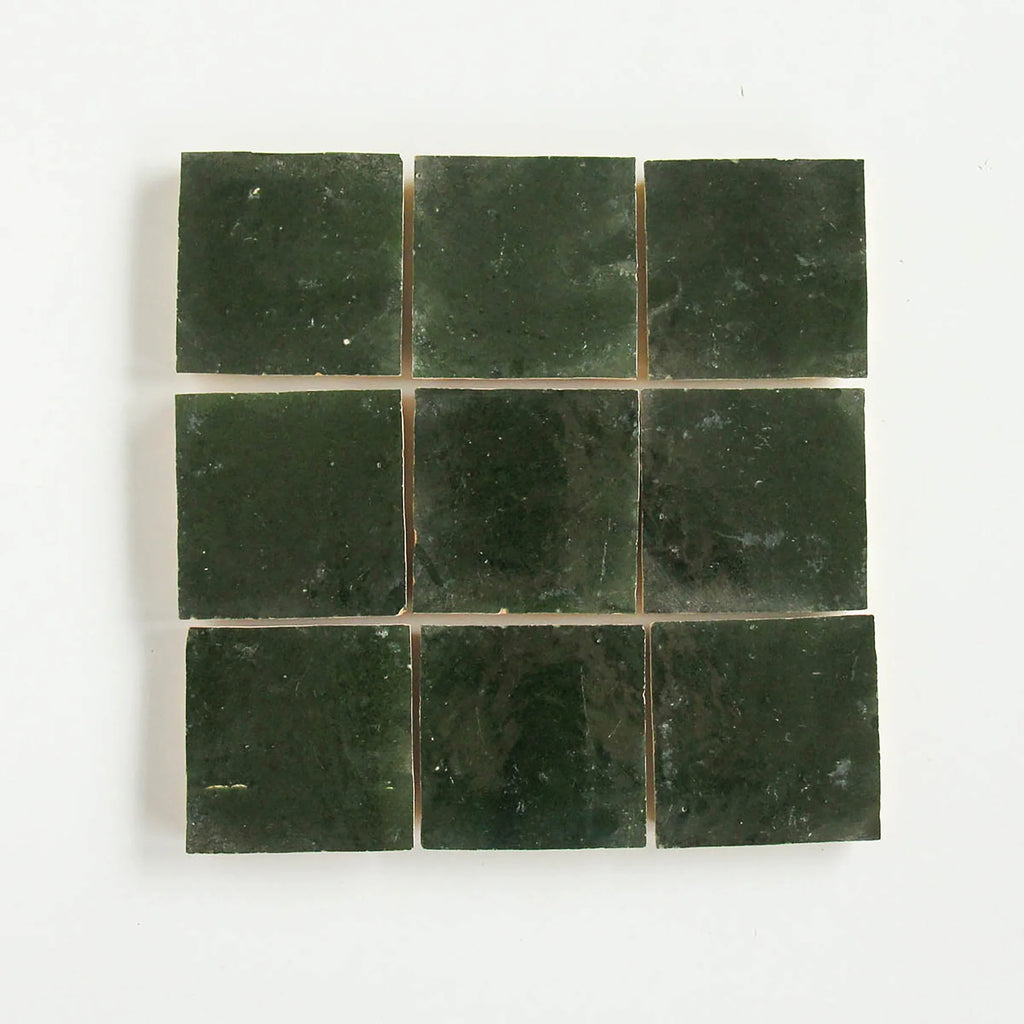 Tiles of Ezra Moroccan Zellige-DARK GREEN-4x4 (Carton)