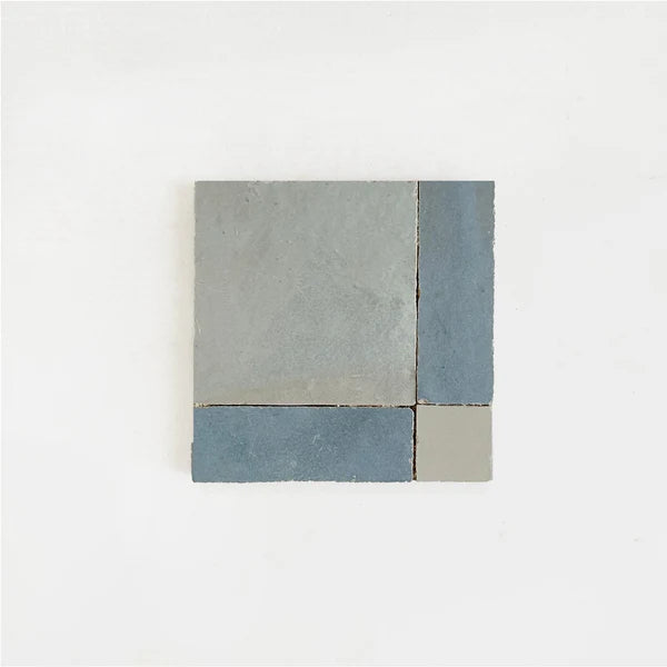 Tiles of Ezra Moroccan Zellige Mosaic-Clear Sky/ Duck Egg Blue/ Chameleon-4x4 (Carton)