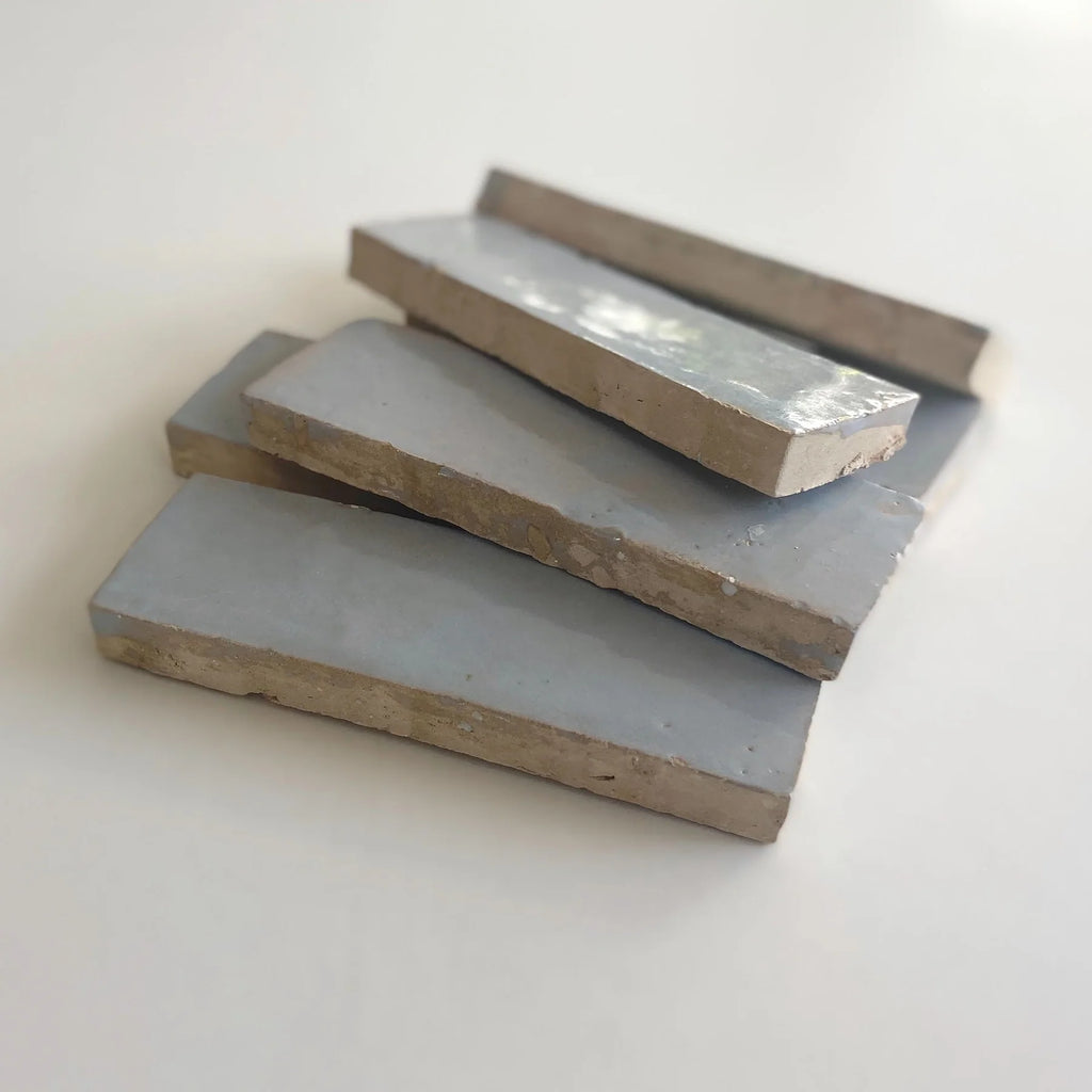 Tiles of Ezra Moroccan Zellige Thin Bejmat-DUCK EGG BLUE-6x2 (Carton)