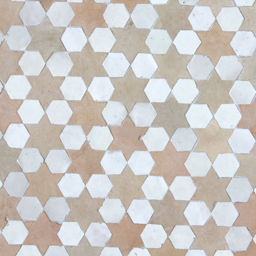 Moroccan Zellige Mosiac-Snow&Clay