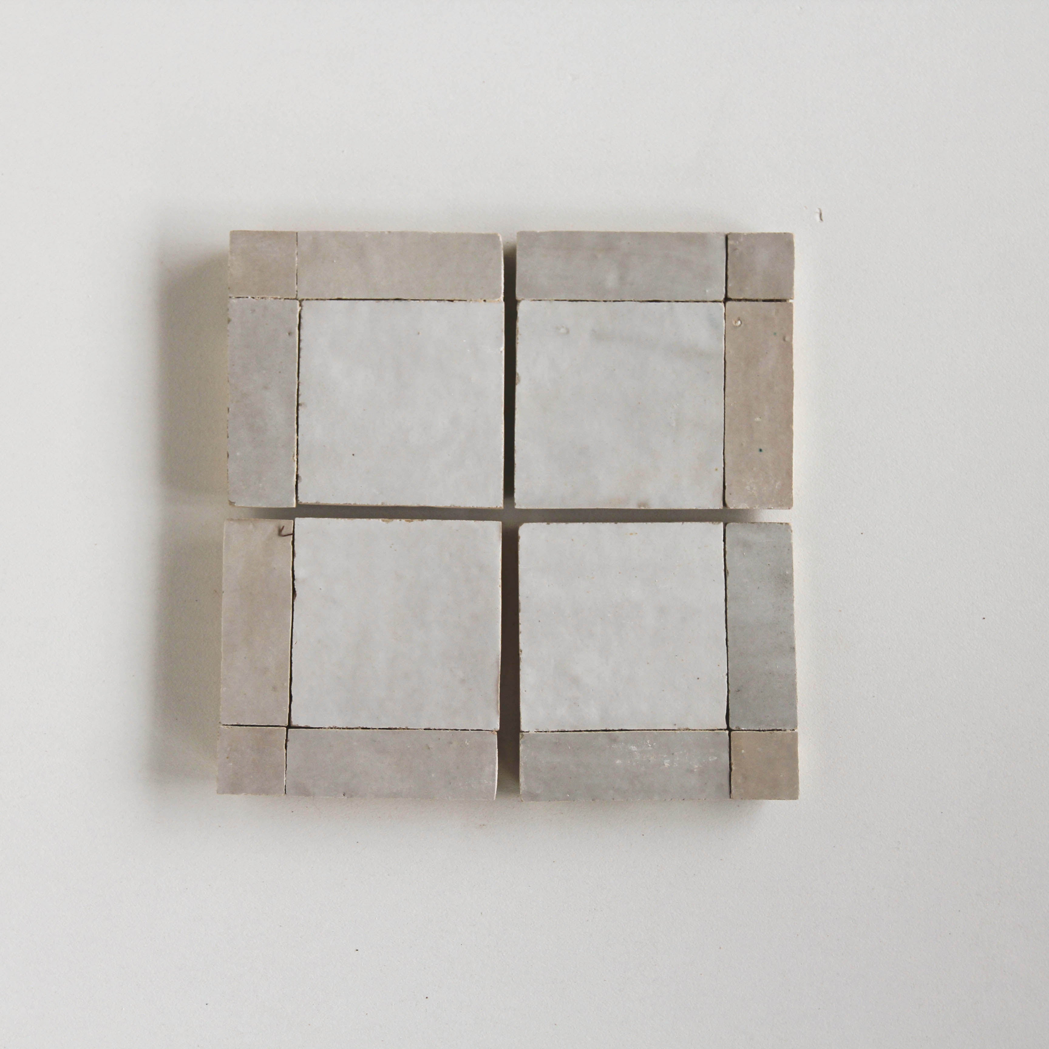 Tiles of Ezra Moroccan Zellige Mosaic-Snow Chameleon Dust-4x4 (Carton)