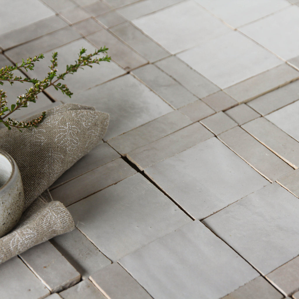 Tiles of Ezra Moroccan Zellige Mosaic-Snow Chameleon Dust-4x4 (Carton)