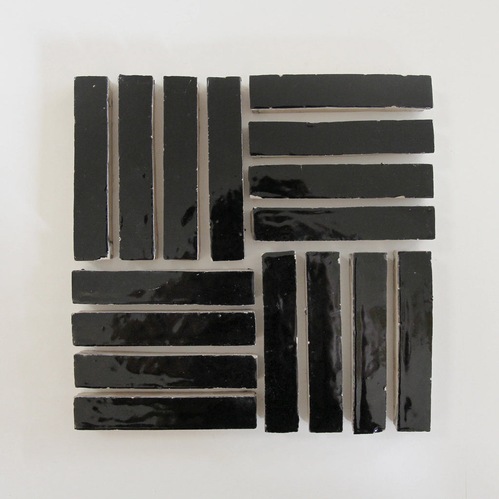 Tiles of Ezra Moroccan Zellige Skinny Bejmat-BLACK-6x1 (Carton)
