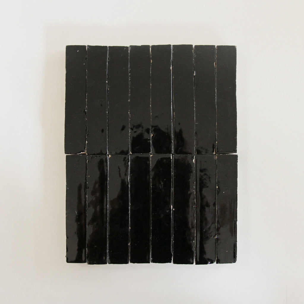 Tiles of Ezra Moroccan Zellige Skinny Bejmat-BLACK-6x1 (Carton)