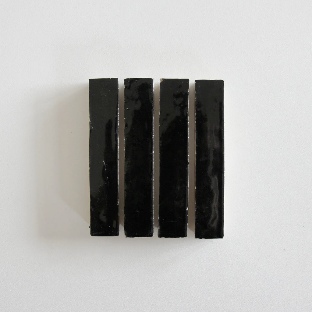 Tiles of Ezra Moroccan Zellige Skinny Bejmat-BLACK-6x1 (Carton)
