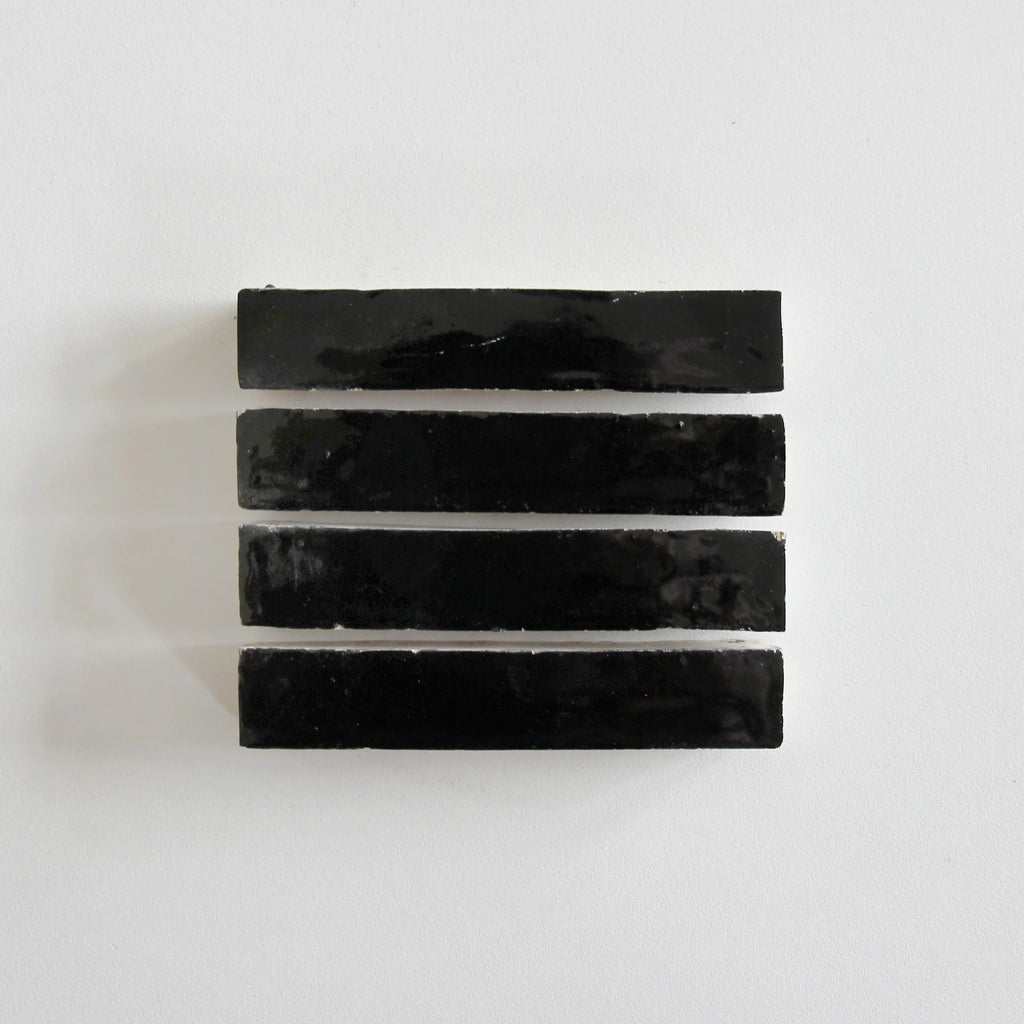 Tiles of Ezra Moroccan Zellige Skinny Bejmat-BLACK-6x1 (Carton)