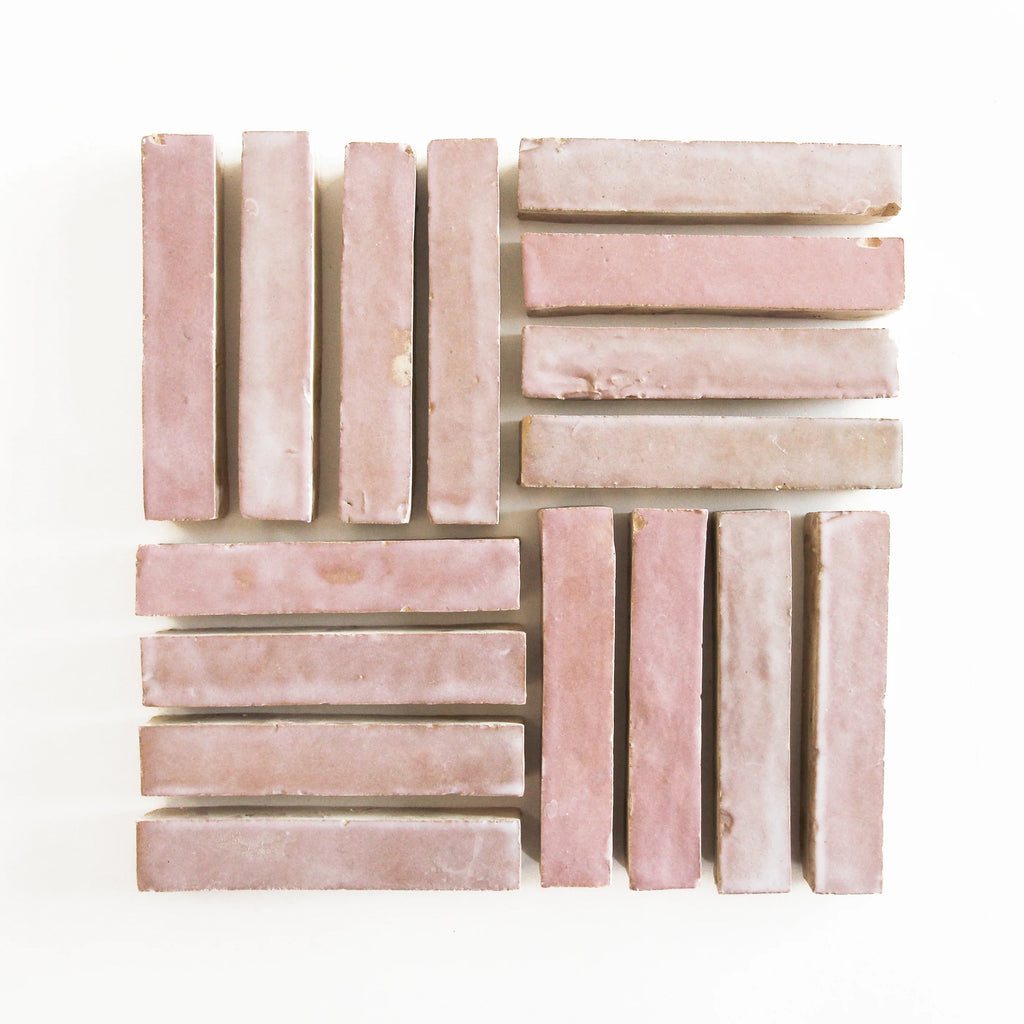 Tiles of Ezra Moroccan Zellige Skinny Bejmat-MOROCCAN PINK-6x1 (Carton)