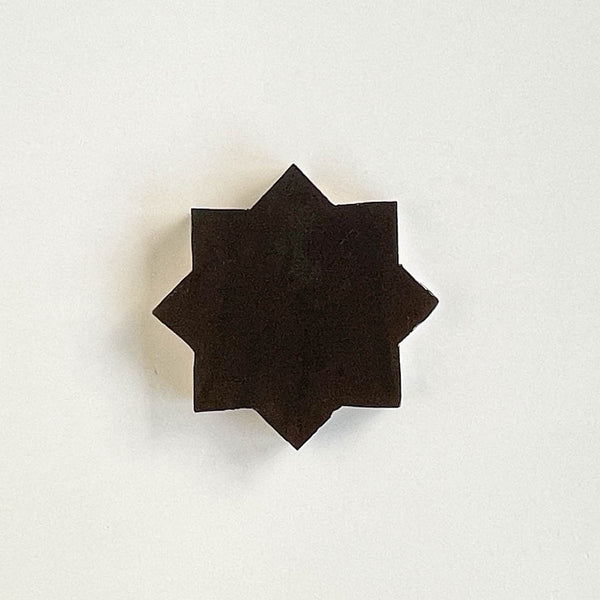 Tiles of Ezra Moroccan Zellige - Star Cross Shape - Chocolate