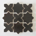 Tiles of Ezra Moroccan Zellige - Star Cross Shape - Chocolate
