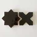 Tiles of Ezra Moroccan Zellige - Star Cross Shape - Chocolate