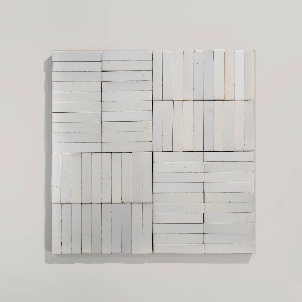 Tiles of Ezra Moroccan Tierra - Nieve Mosiac 8 x 8 (Carton)