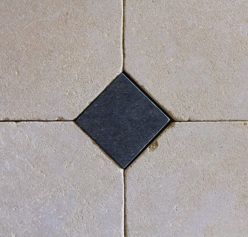 Tiles of Ezra Moroccan Limestone - Octagon - MEKNES+BLACK-8x8