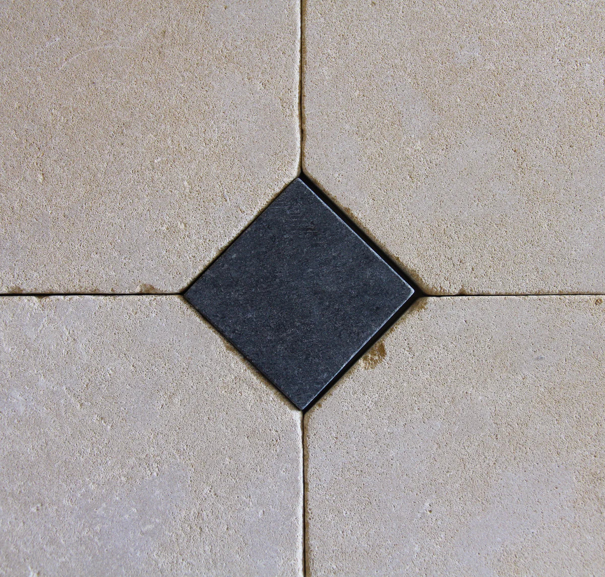 Tiles of Ezra Moroccan Limestone - Octagon - MEKNES+BLACK-8x8