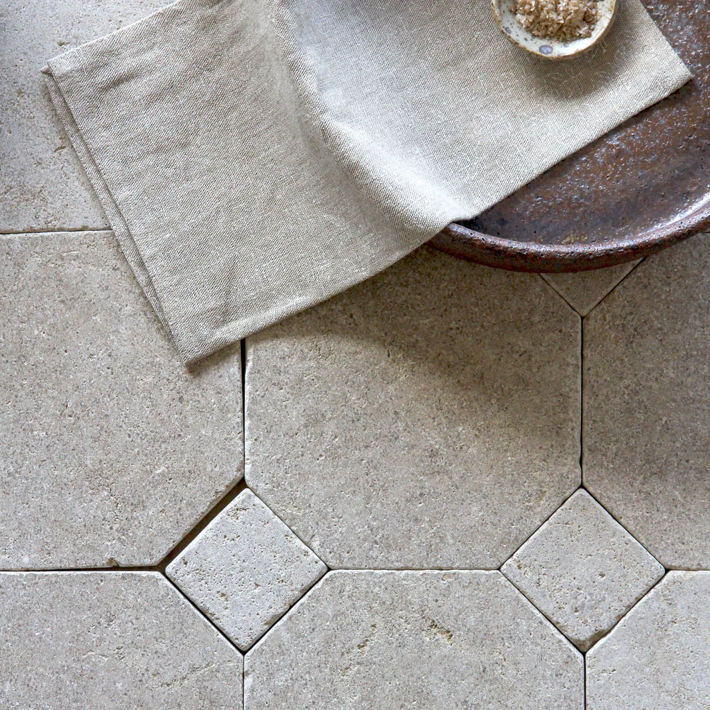 Tiles of Ezra Moroccan Limestone - Octagon - SAHARA-8x8