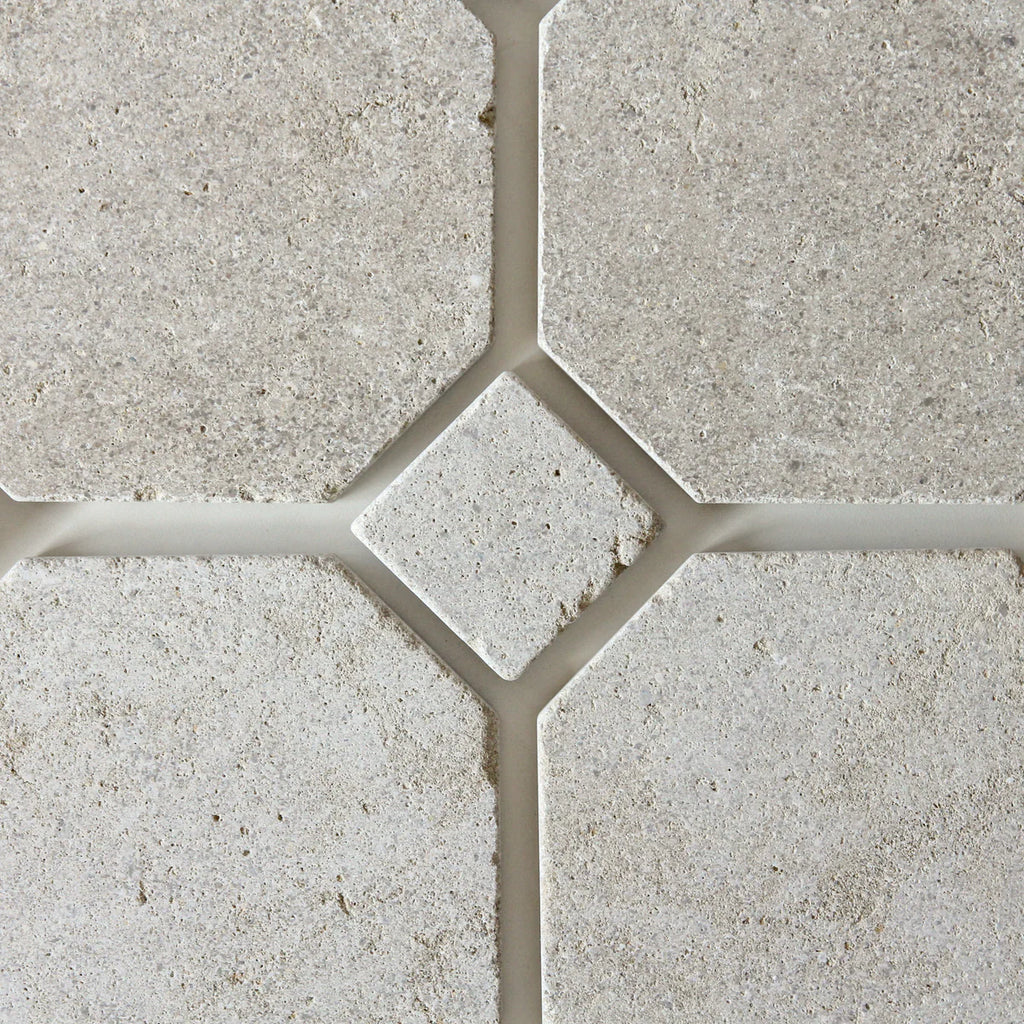 Tiles of Ezra Moroccan Limestone - Octagon - SAHARA-8x8