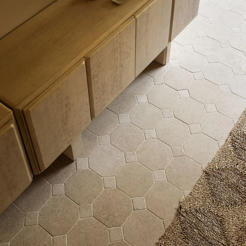 Tiles of Ezra Moroccan Limestone - Octagon - SAHARA-8x8