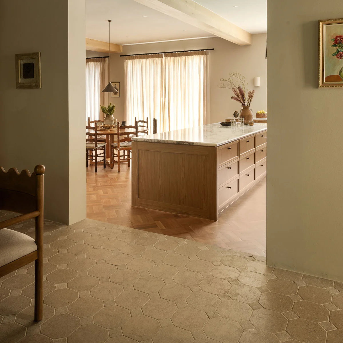 Tiles of Ezra Moroccan Limestone - Octagon - SAHARA-8x8