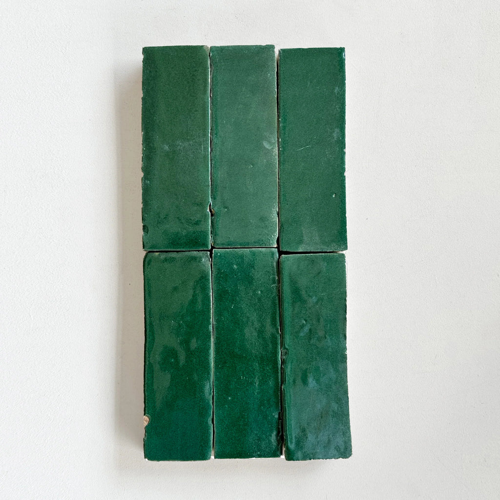 Tiles of Ezra Moroccan Zellige Thin Bejmat-FOREST-6x2 (Carton)