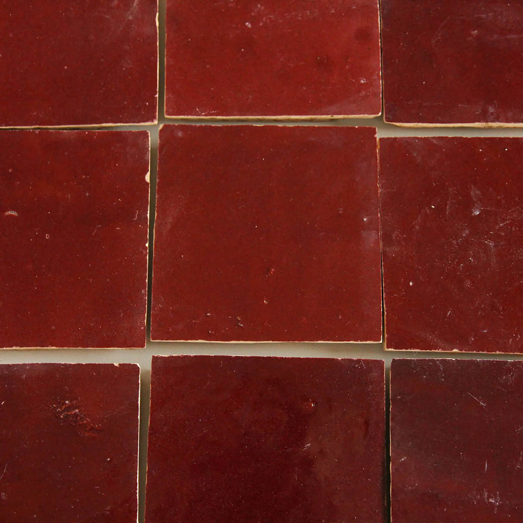 Tiles of Ezra Moroccan Zellige-JUNGLE RED-4x4 (Carton)