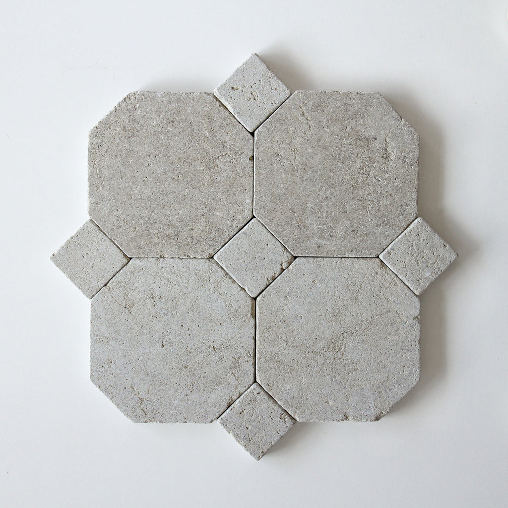 Tiles of Ezra Moroccan Limestone - Octagon - SAHARA-8x8