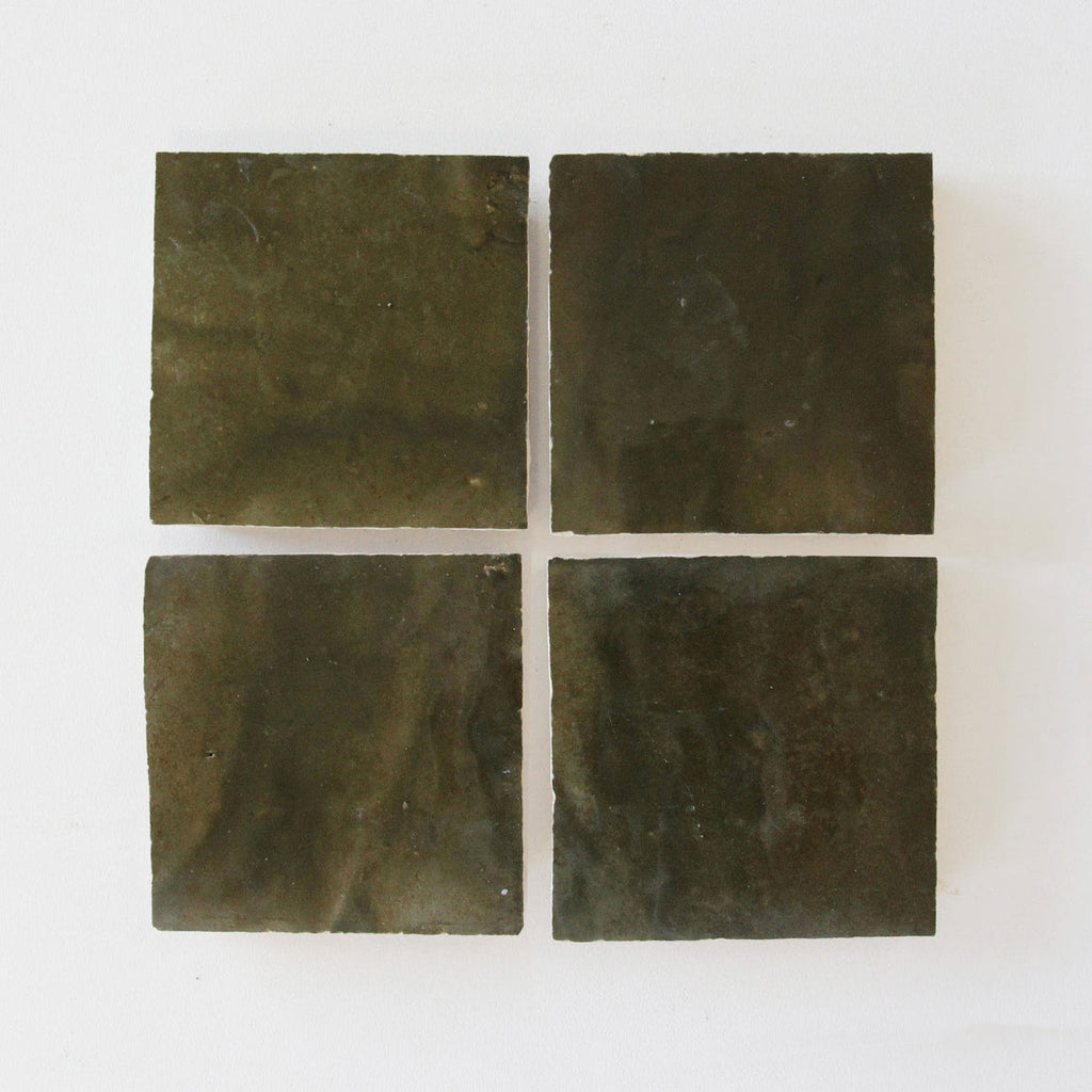 Tiles of Ezra Moroccan Zellige-OLIVA-4x4 (Carton)